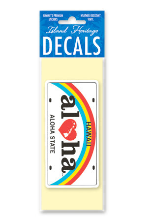 Decal Small Banner, Aloha License Plate