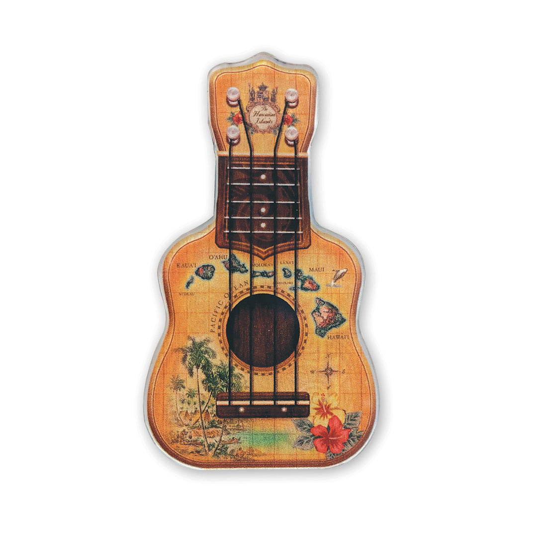 Islands of Hawaii Tan ʻUkulele Acrylic Magnet