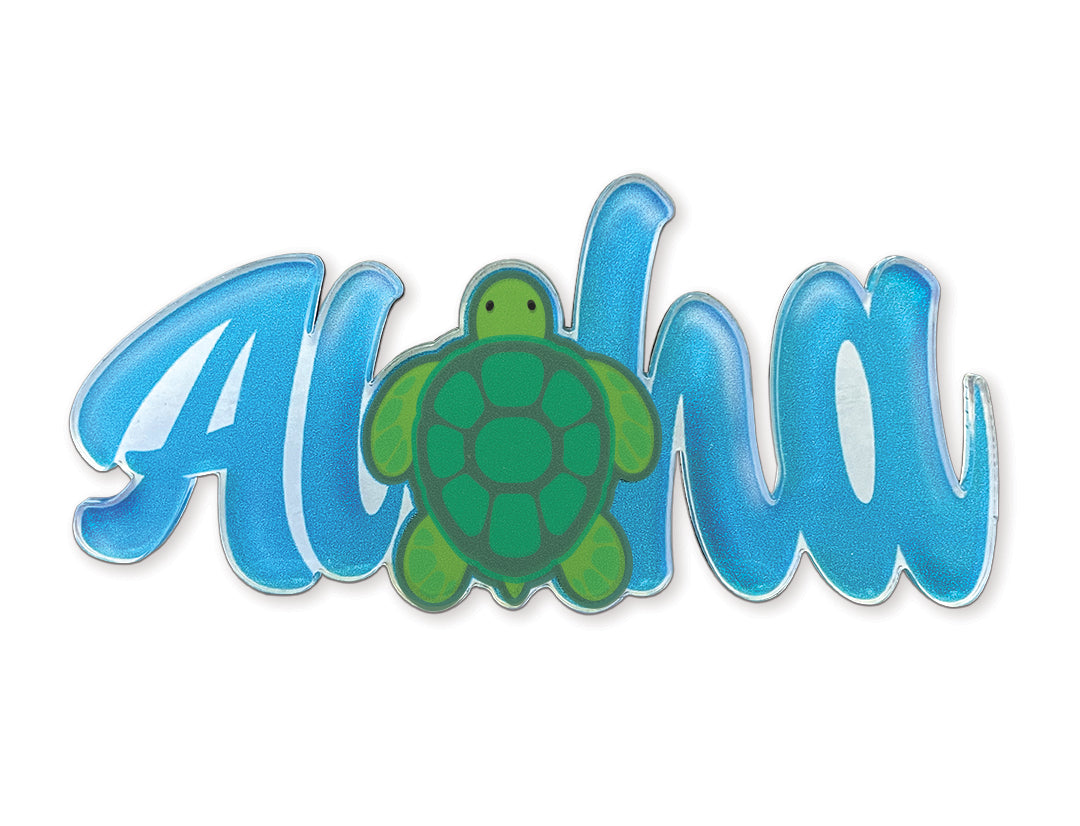 Honu Aloha Blue Acrylic Magnet