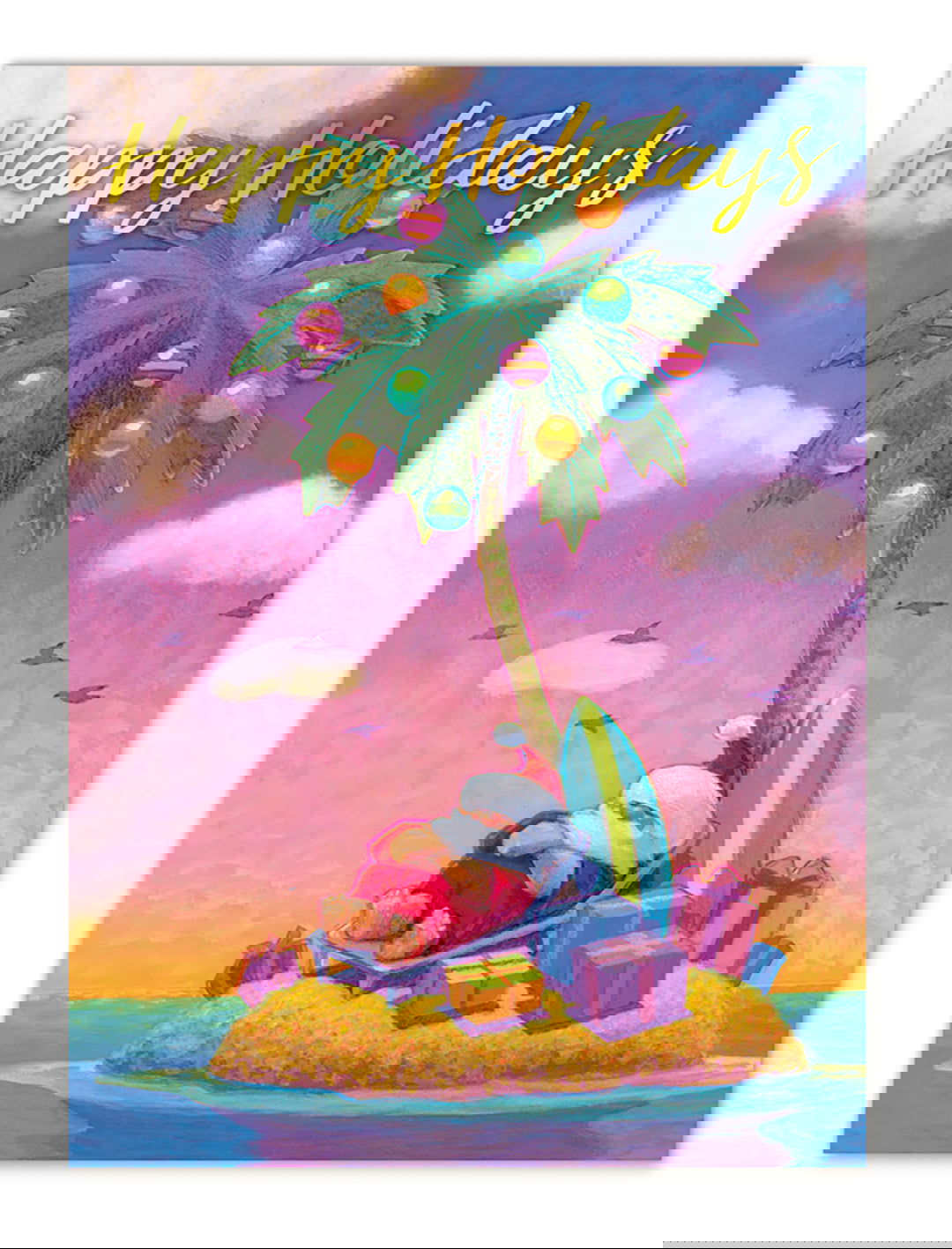 12-ct Box Xmas, Santa’s Island Getaway II