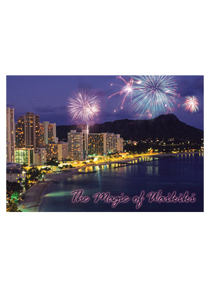 50-Pack Oahu Postcards, Waikiki Fireworks, 4x6