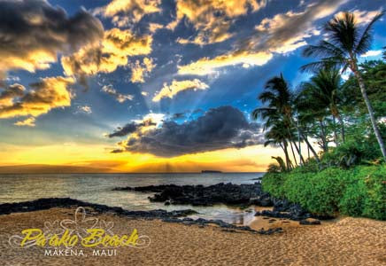 50-Pack Maui Postcards, Paʻako Beach, Makena, Maui, 4x6