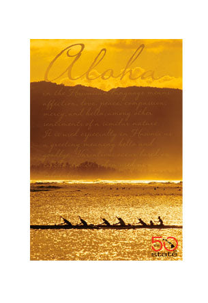 50-Pack Hawaii Generic Postcards Canoe Paddlers 4x6