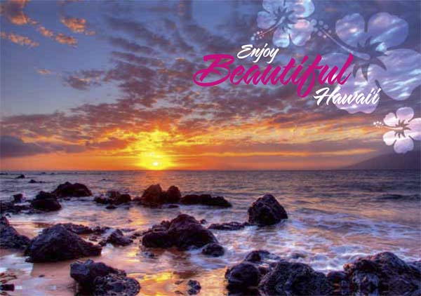 50-Pack Generic Postcards Enjoy Beautiful Hawaii 4x6