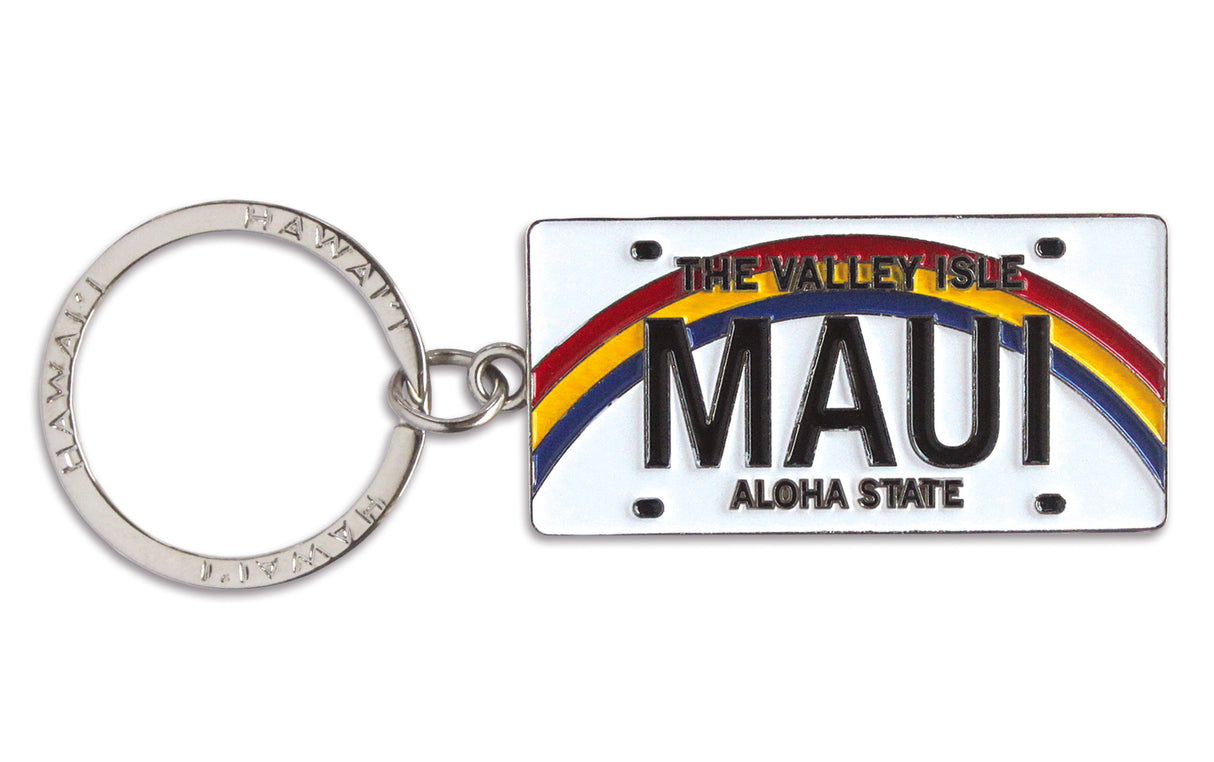 Maui Metal License Plate Keychain