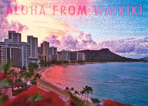 25-Pack Oahu Postcards Waikiki Sunrise 5x7