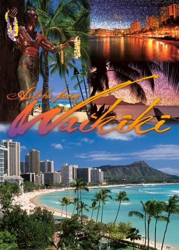 25-Pack Oahu Postcards Aloha from Waikiki 5x7