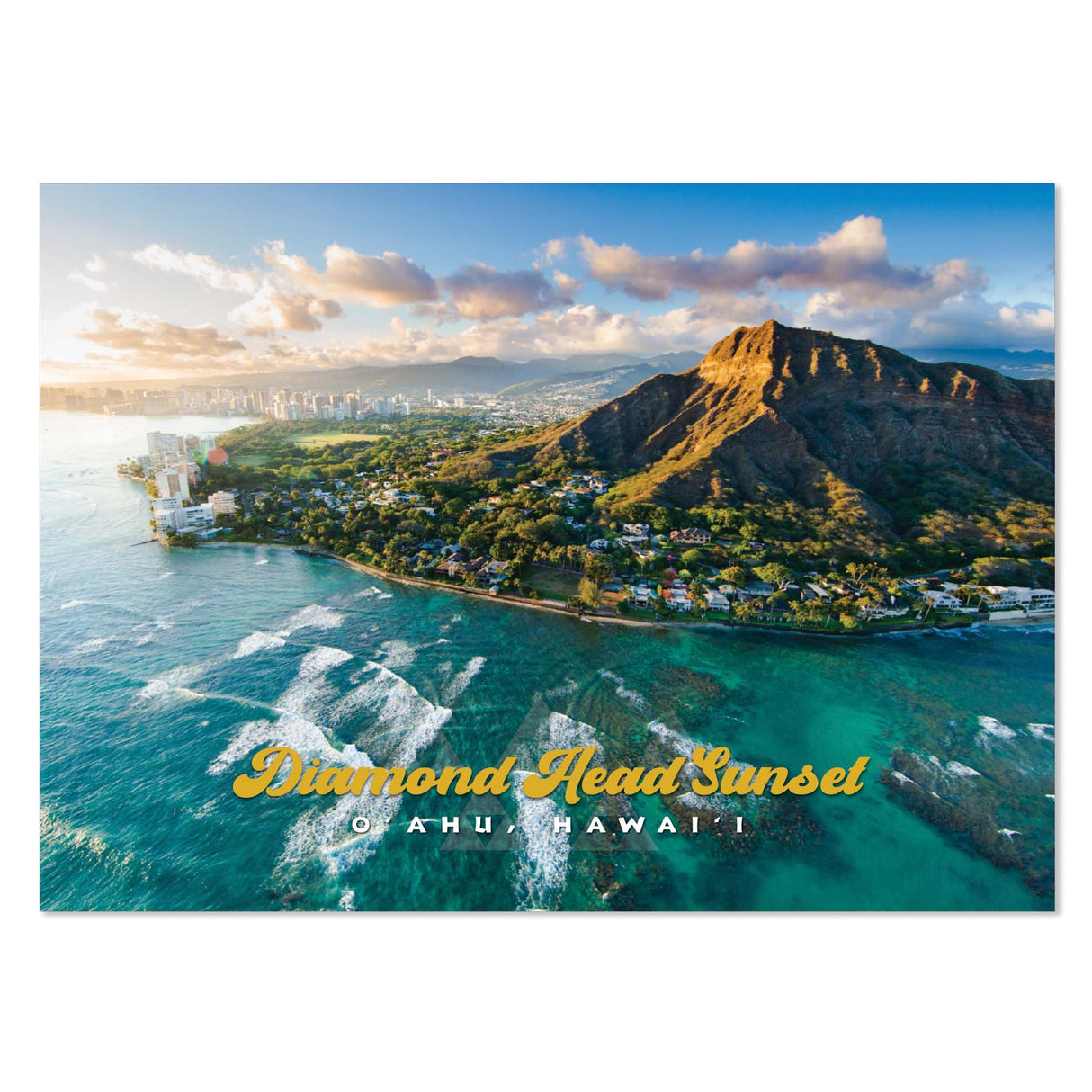 25-Pack Oahu Postcards Diamond Head Sunset 5x7