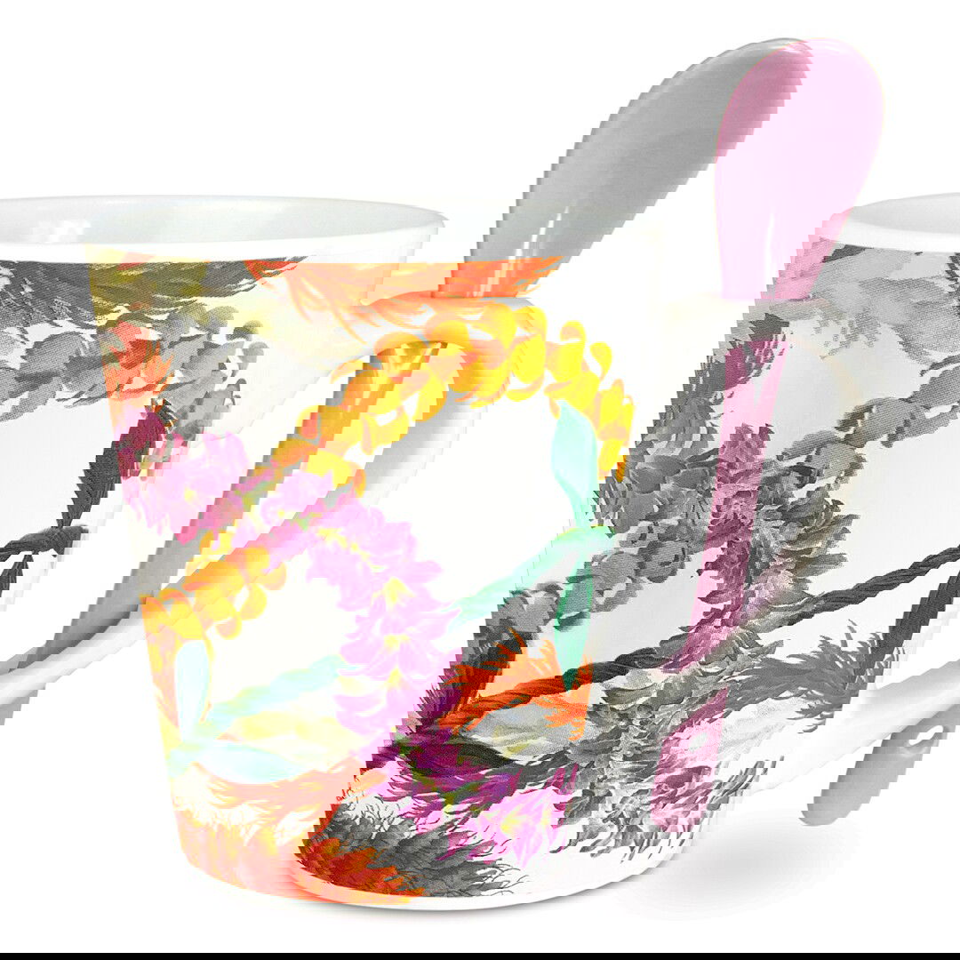 12 oz. Mug and Spoon Set, Leis of Aloha