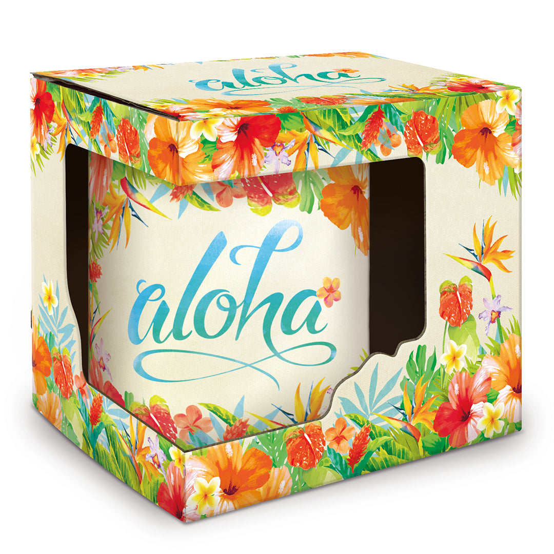 14 oz. Mug, Aloha Floral with Box