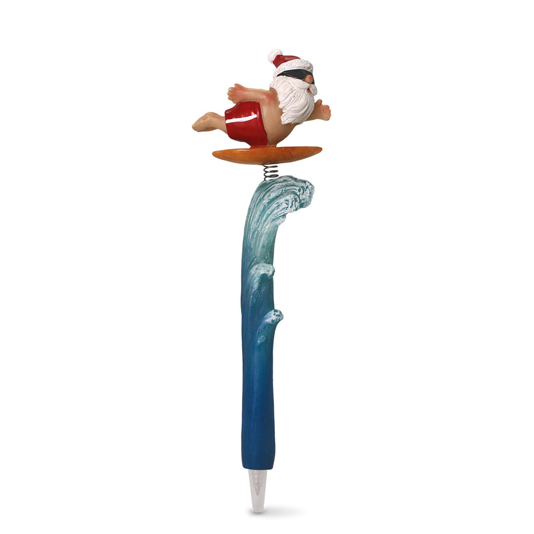 Surfin' Santa Polyresin Spring Pen