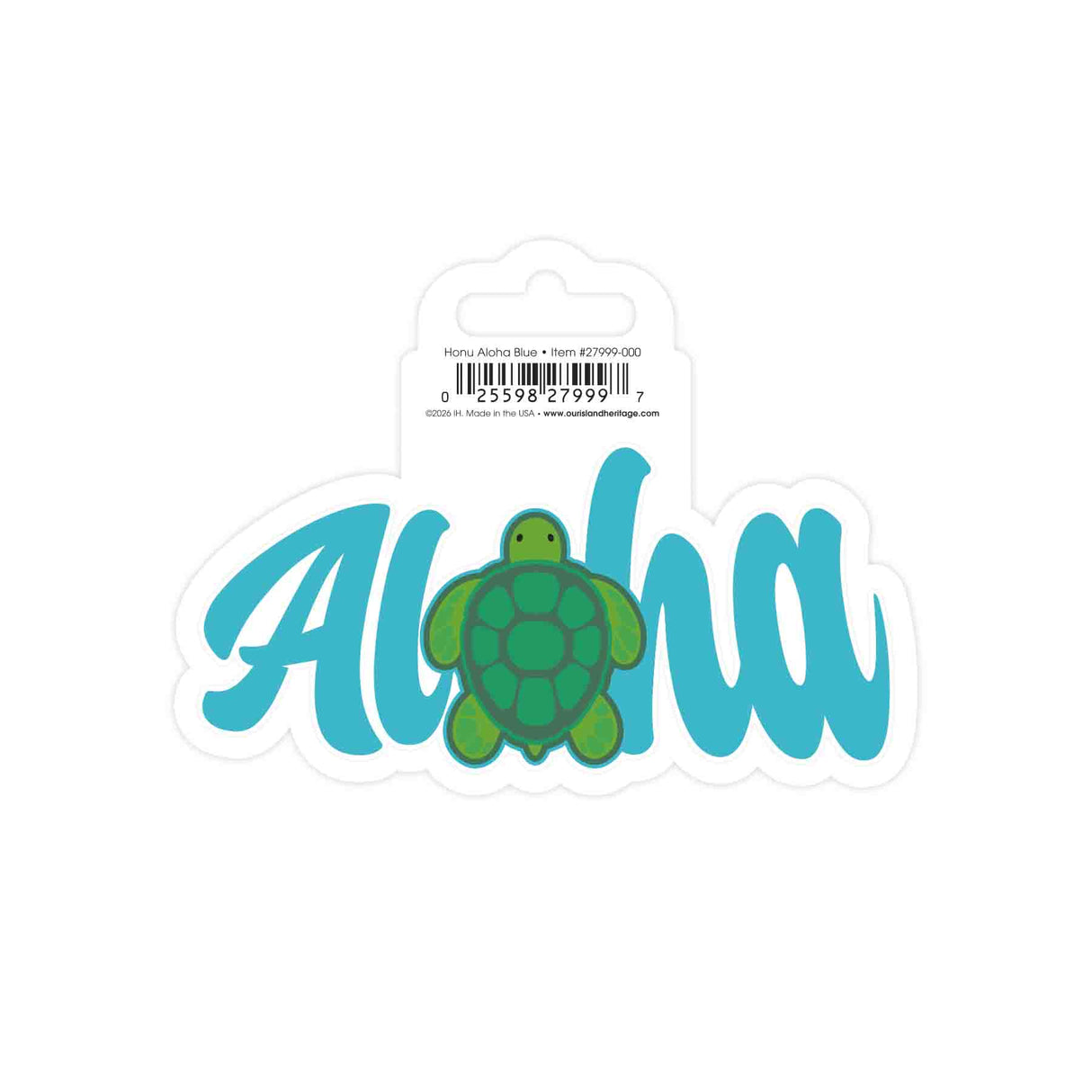 Honu Aloha Blue Glossy Sticker