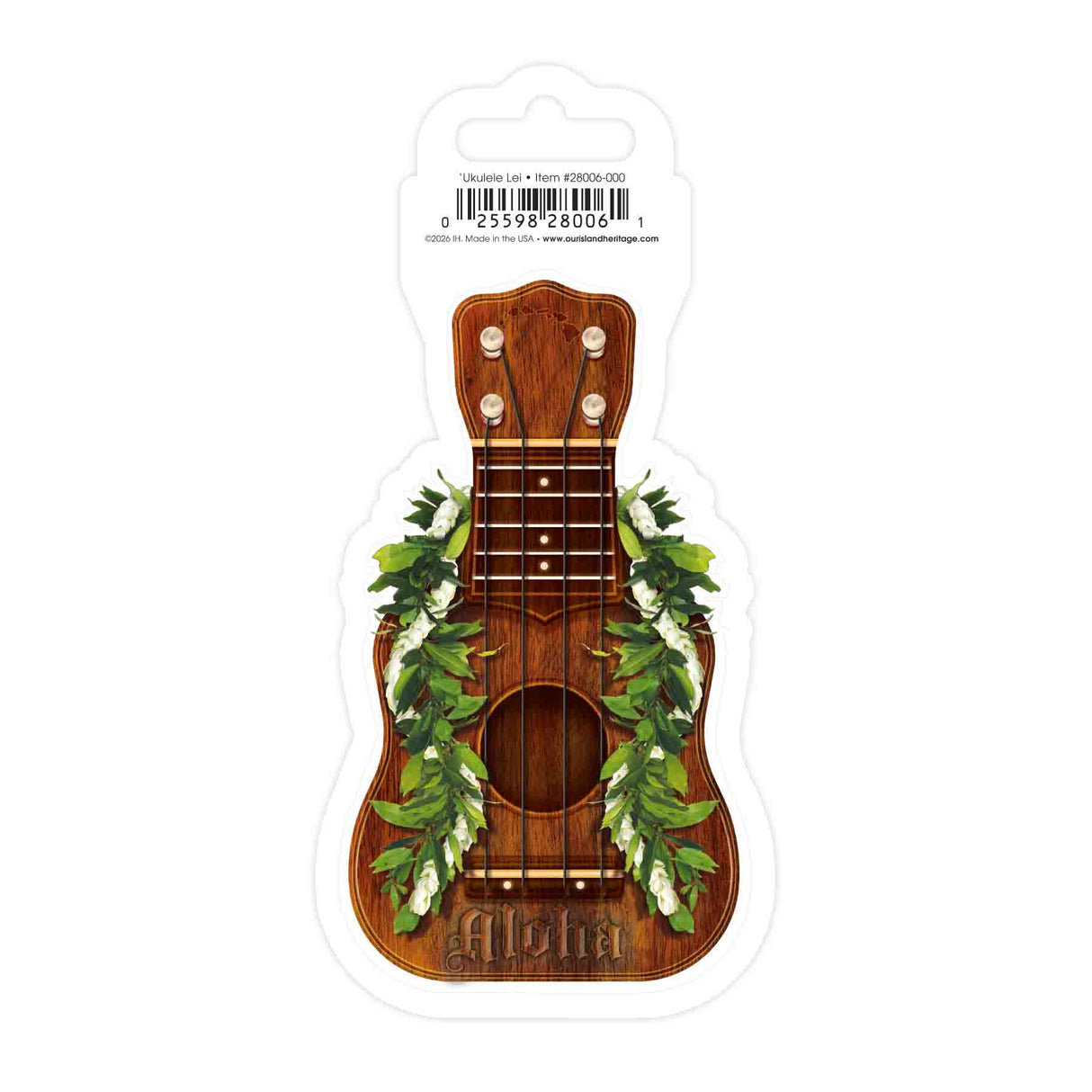 ʻUkulele Lei Glossy Sticker