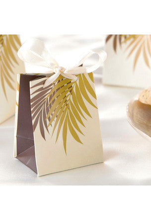 Wedding Favor Gift Bags, Palm Frond Cream 6-Pack