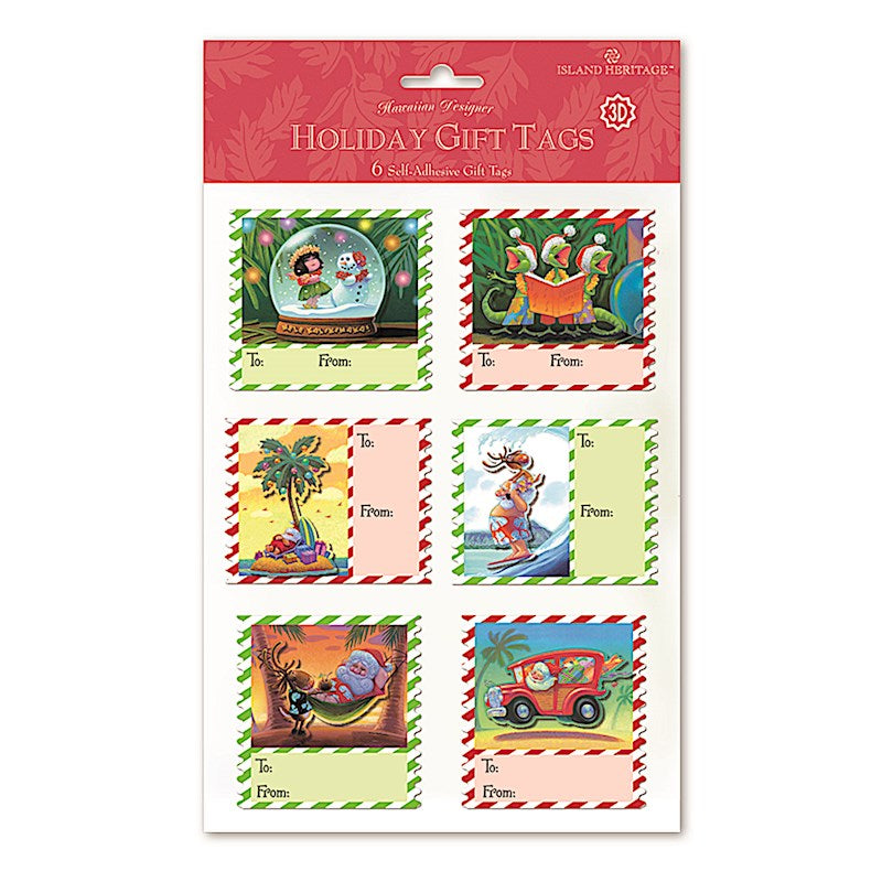 3D Adhesive Gift Tag 6-Pack, Mele Stamps