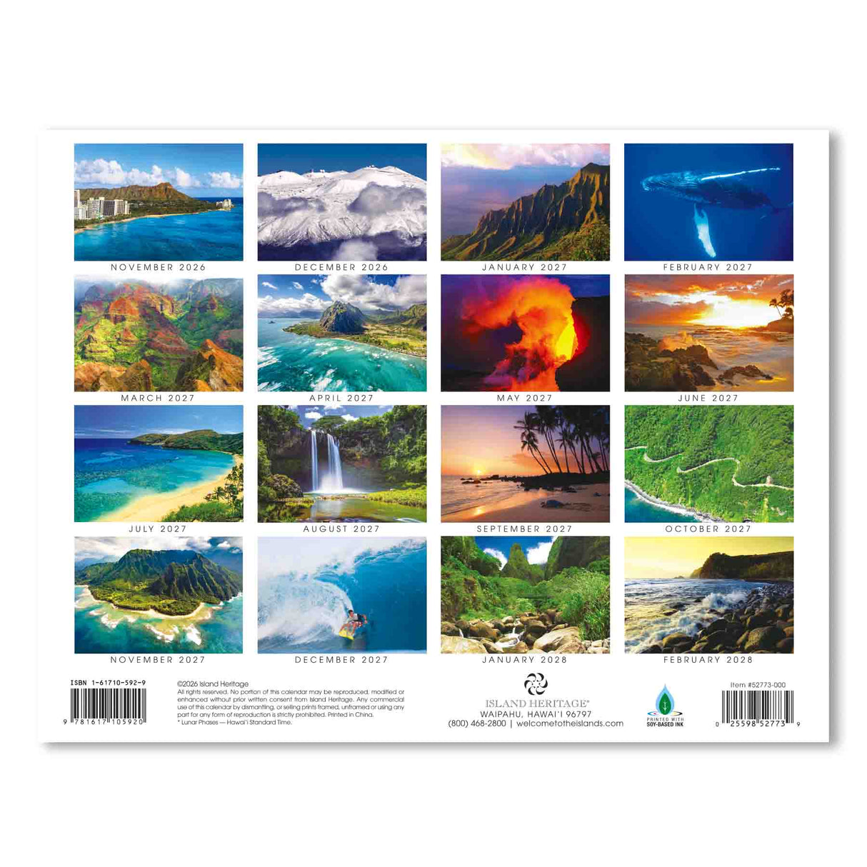 2027 Trade Calendar, Hawai‘i, the Best of the Aloha State
