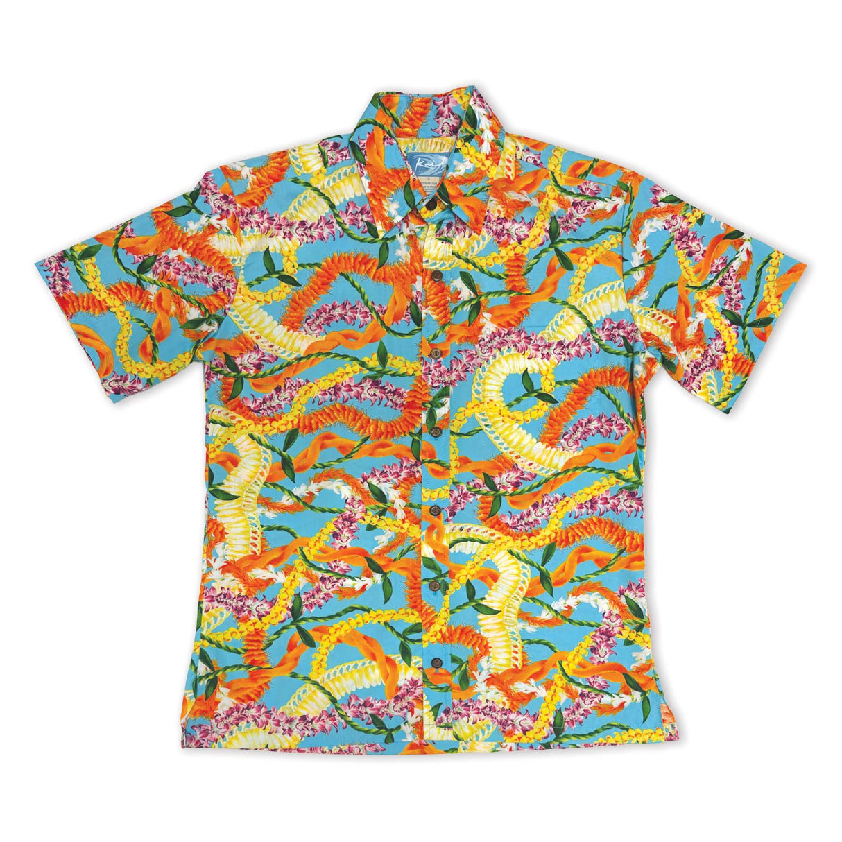 Leis of Aloha Blue Mens Aloha Shirt