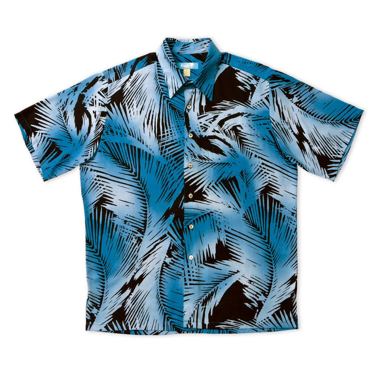 Palm Leaf Blue Men's Aloha Shirt