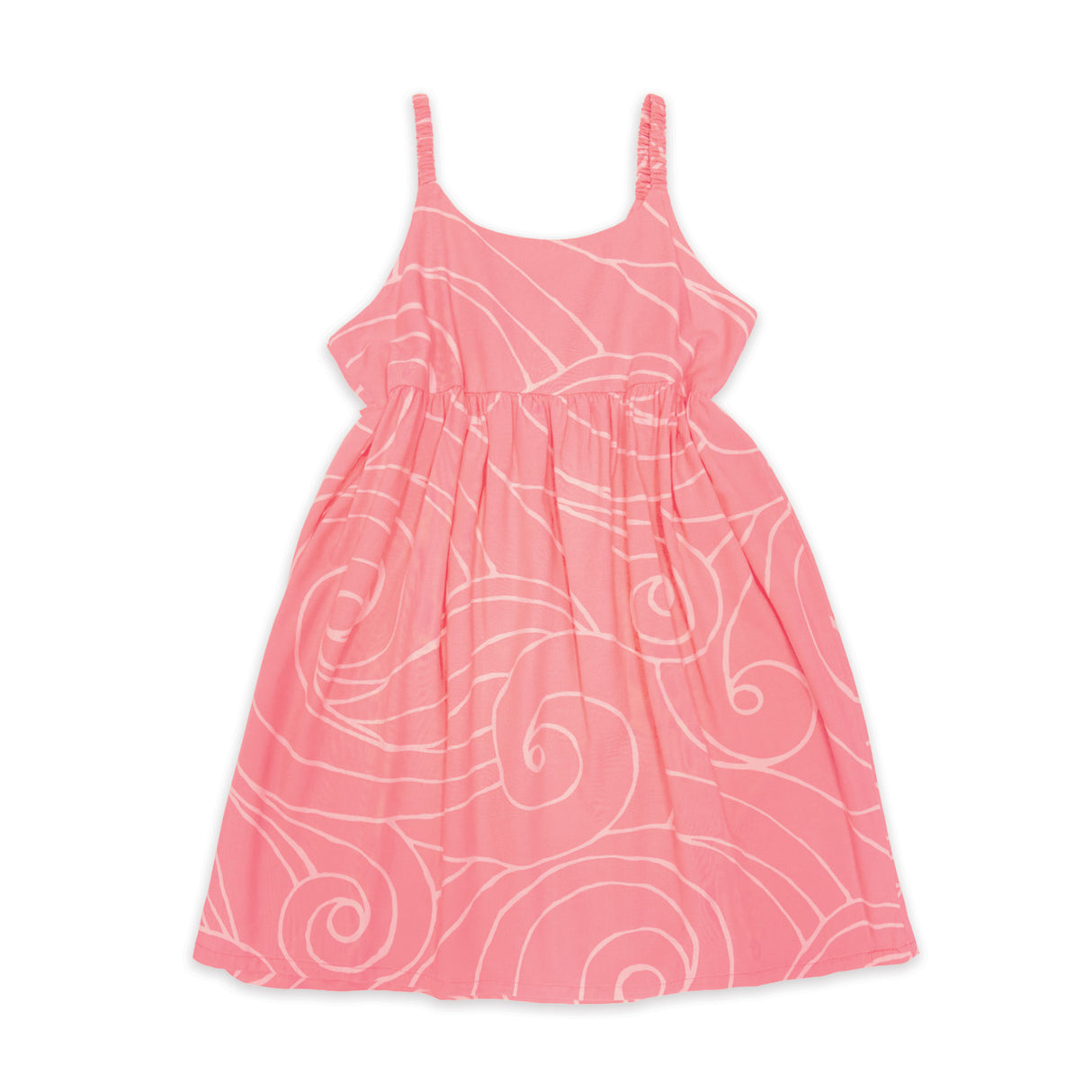 Ocean Waves Coral Girls Dress