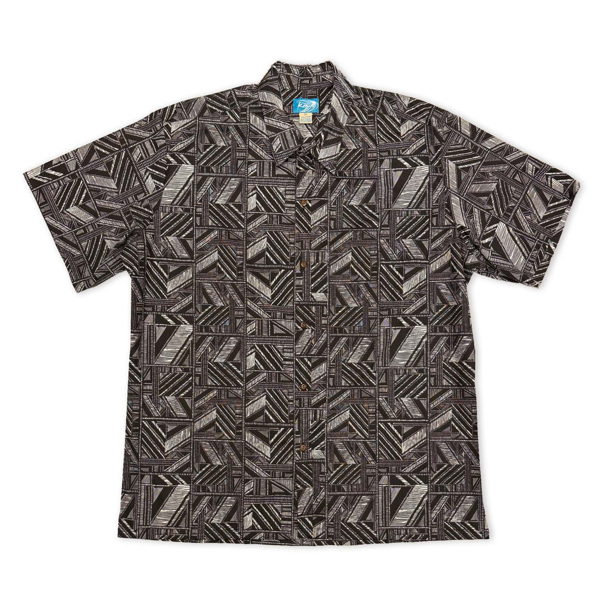 Tapa Block Black Cream Men's Aloha Shirt