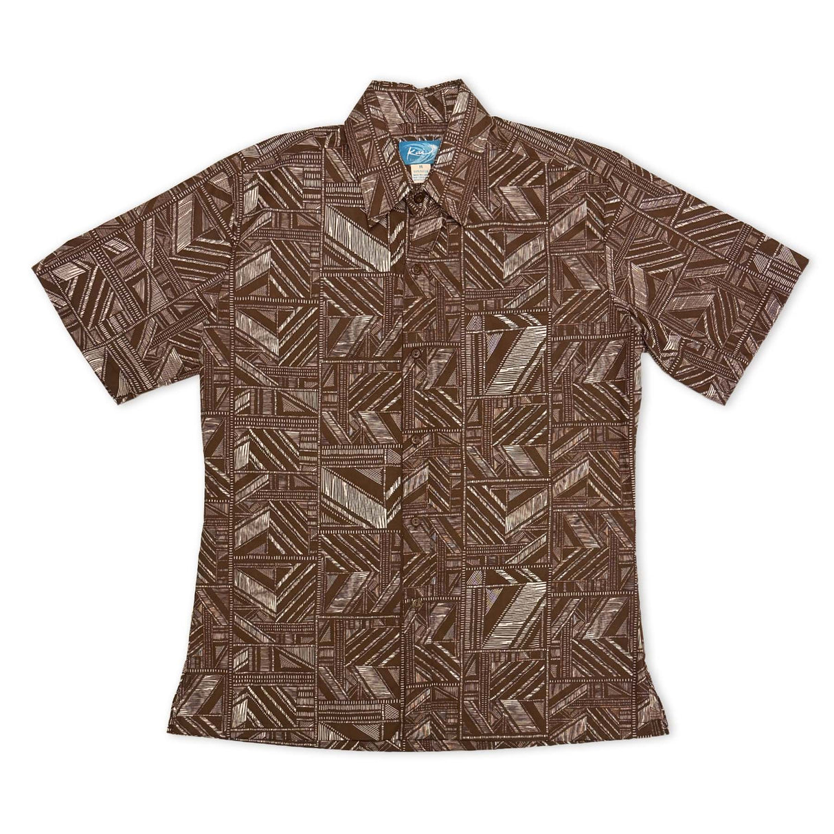 Tapa Block Brown Men's Aloha Shirt
