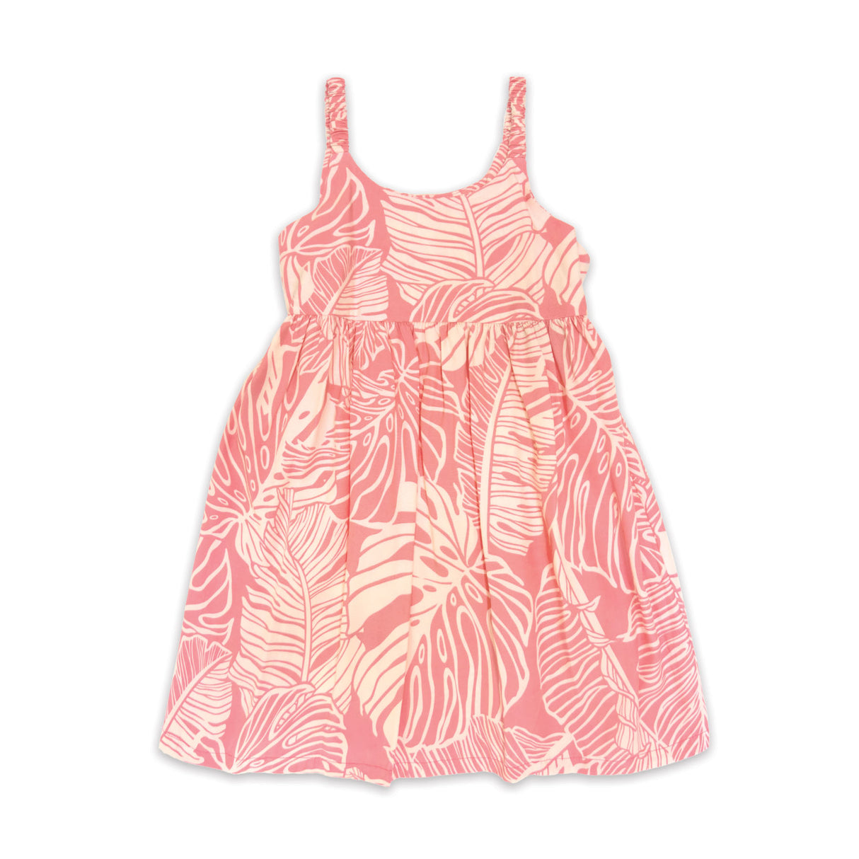Banana Leaves Peach Girls Dress