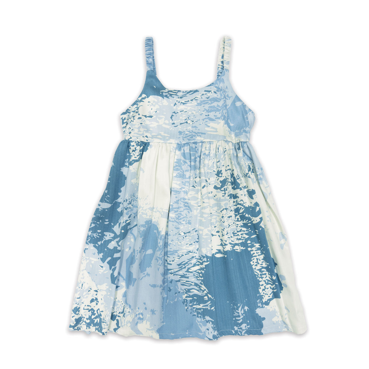 Footprints in Sand Dust Blue Girls Dress