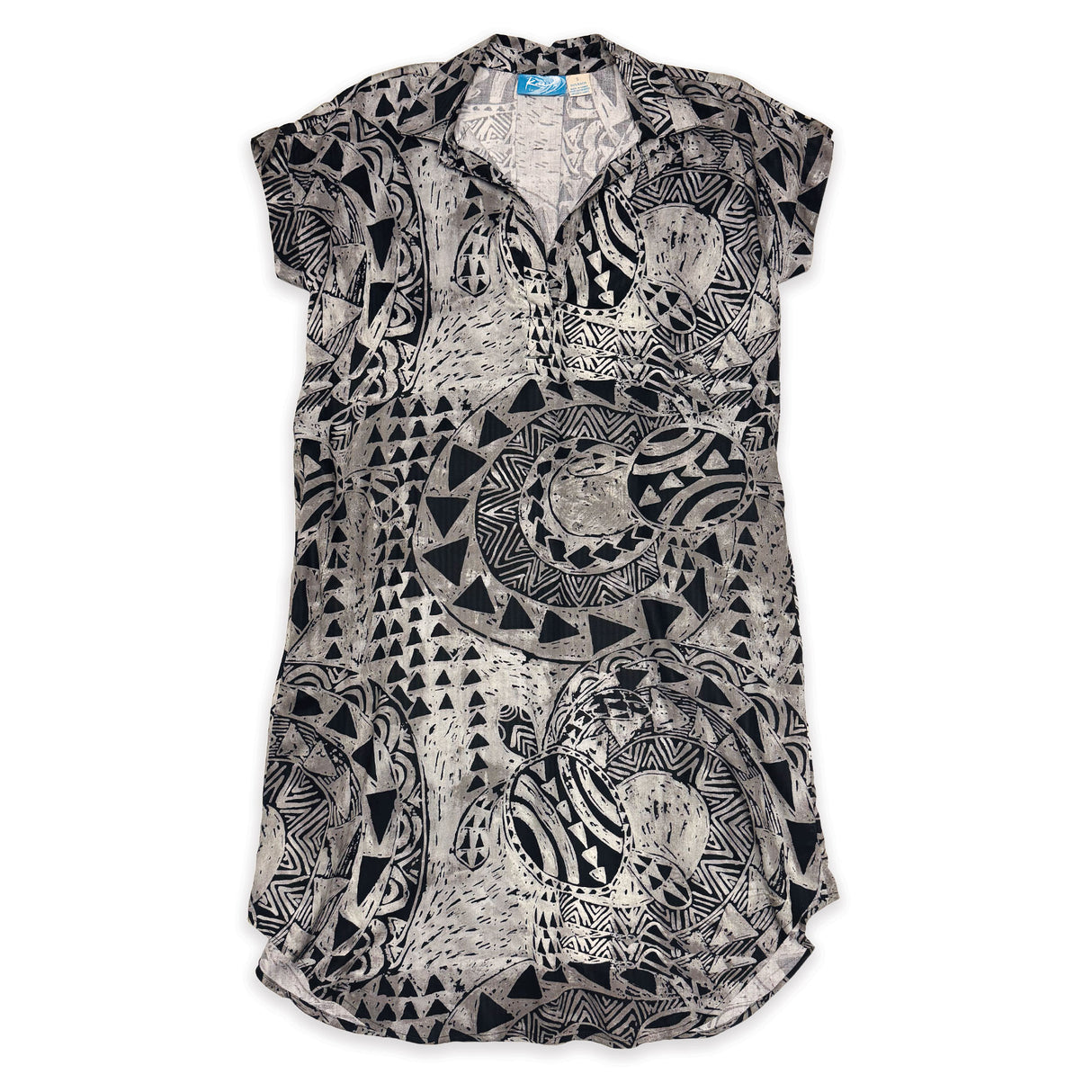 Honu Strength Silver Women’s Collared Short Sleeve Dress