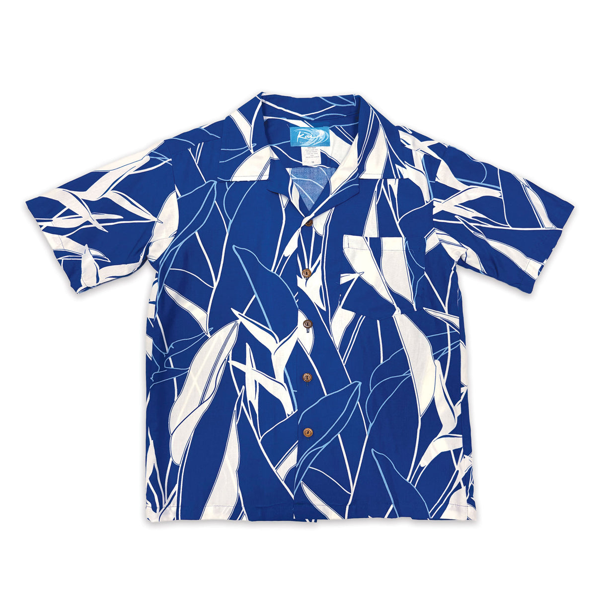 Heliconia Navy Boys' Aloha Shirt
