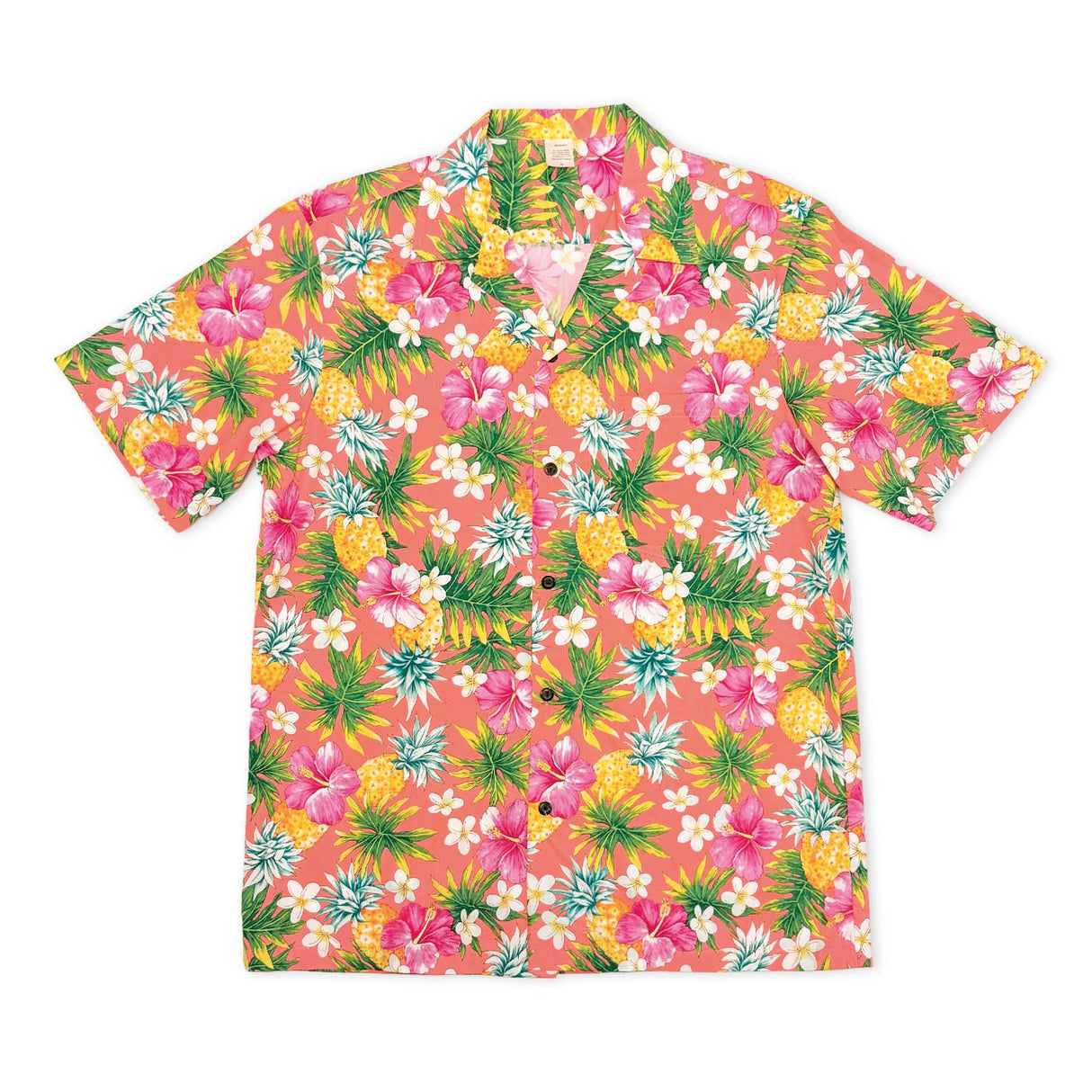 Pineapple Hibiscus Plumeria Mens Aloha Shirt