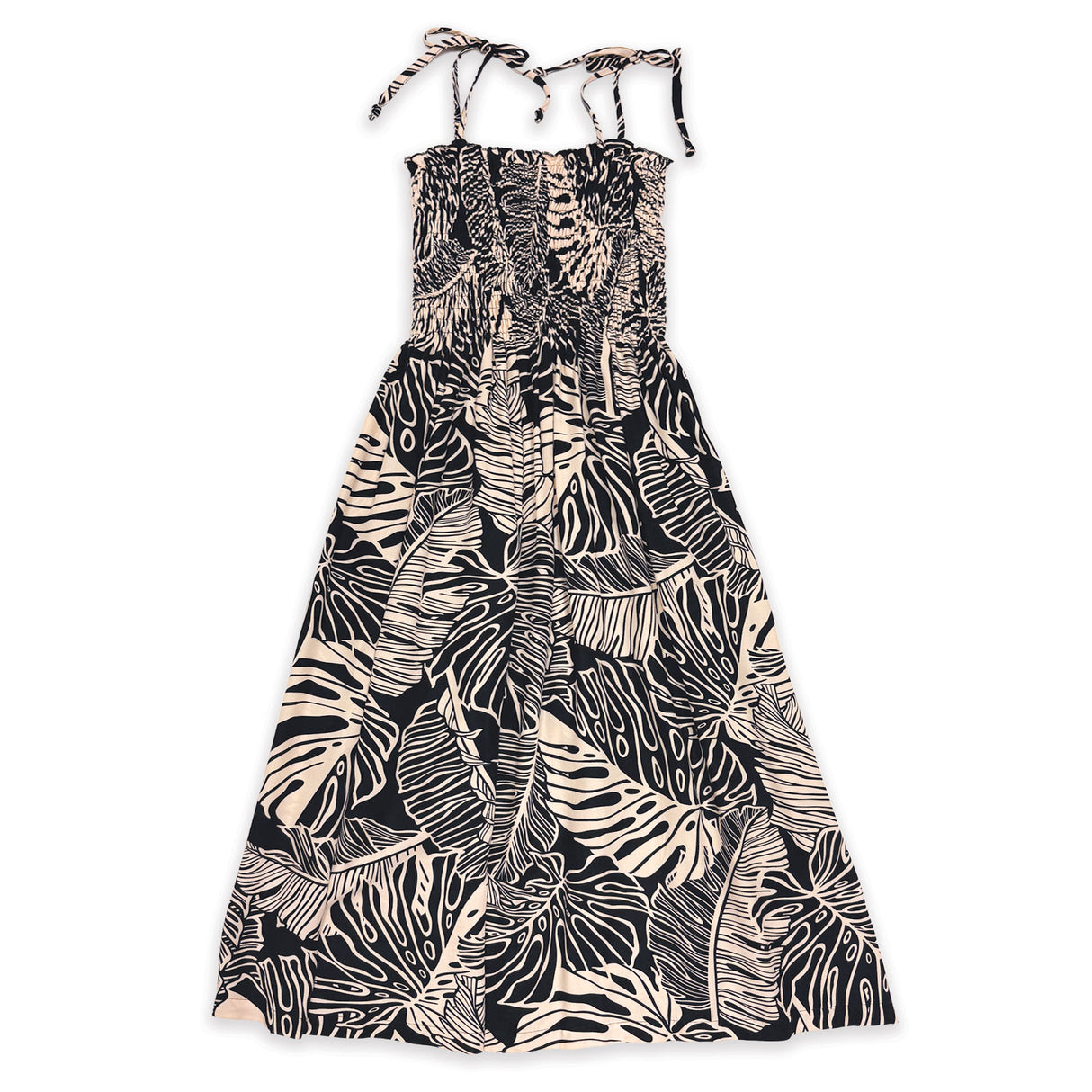 Monstera Banana Leaves Black Women's Babydoll Short Dress
