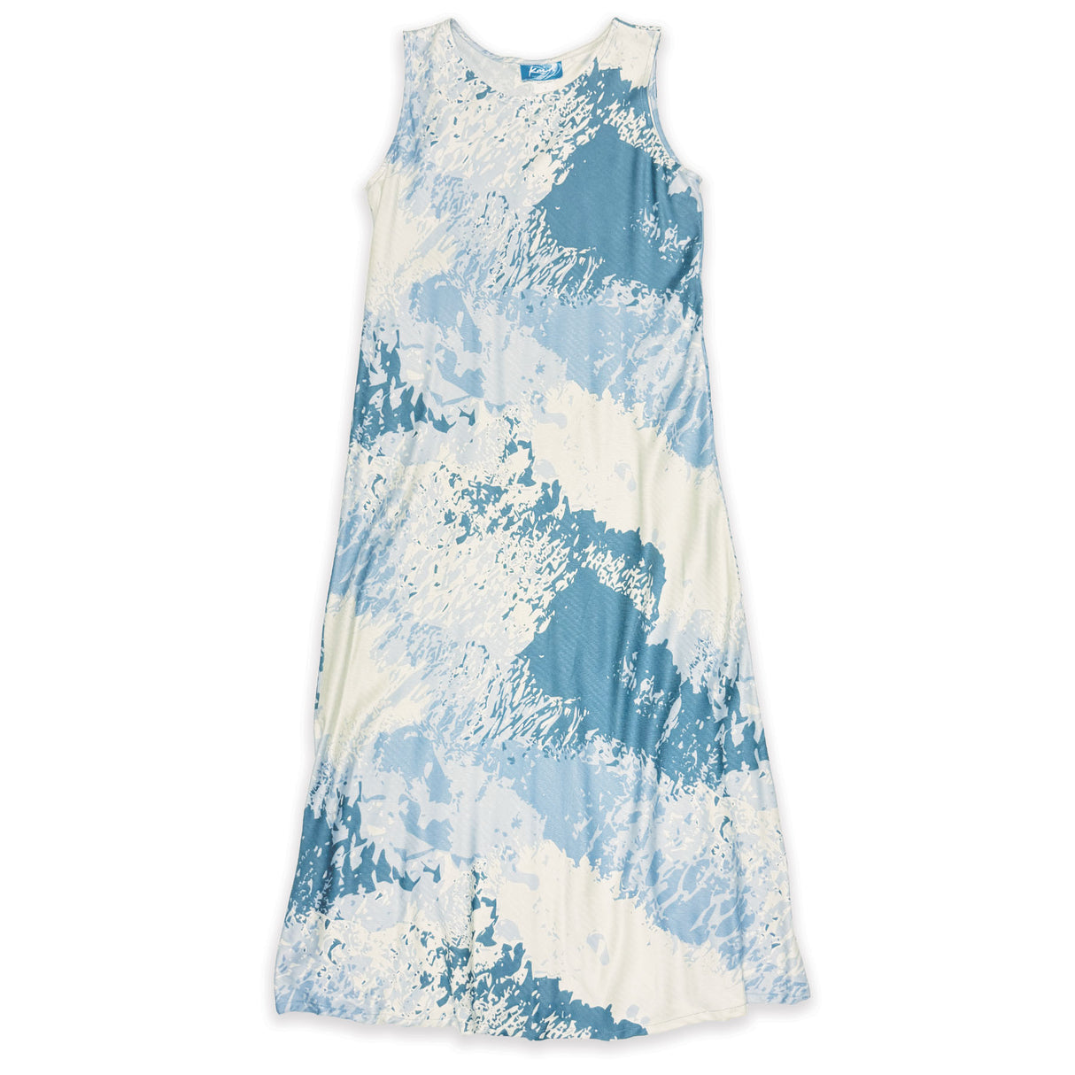 Footprints in Sand Dust Blue Womens Long Bias Midi Dress