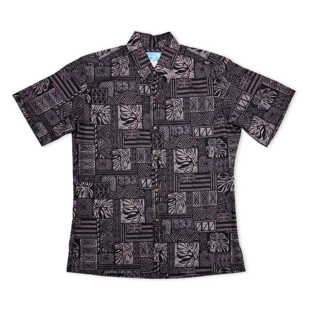 Tribal Taupe Black Mens Aloha Shirt