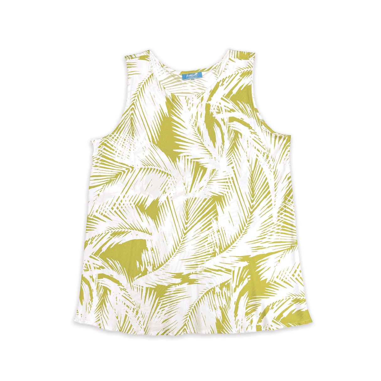 Palm Leaf Lime Womens Flyaway Sleeveless Blouse