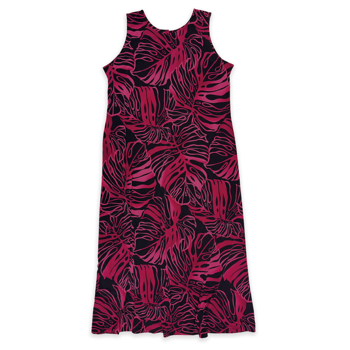 Monstera Red Women's Knit Midi Dress