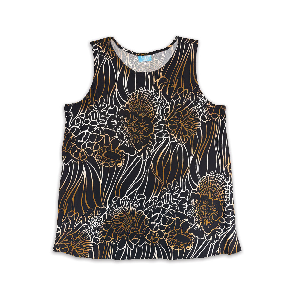 Coral Reef Brown Womens Flyaway Sleeveless Blouse