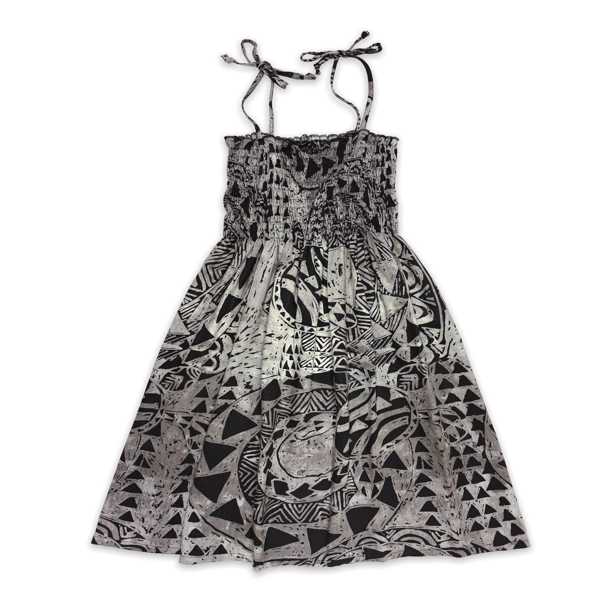 Honu Strength Silver Girls Babydoll Tie Strap Dress