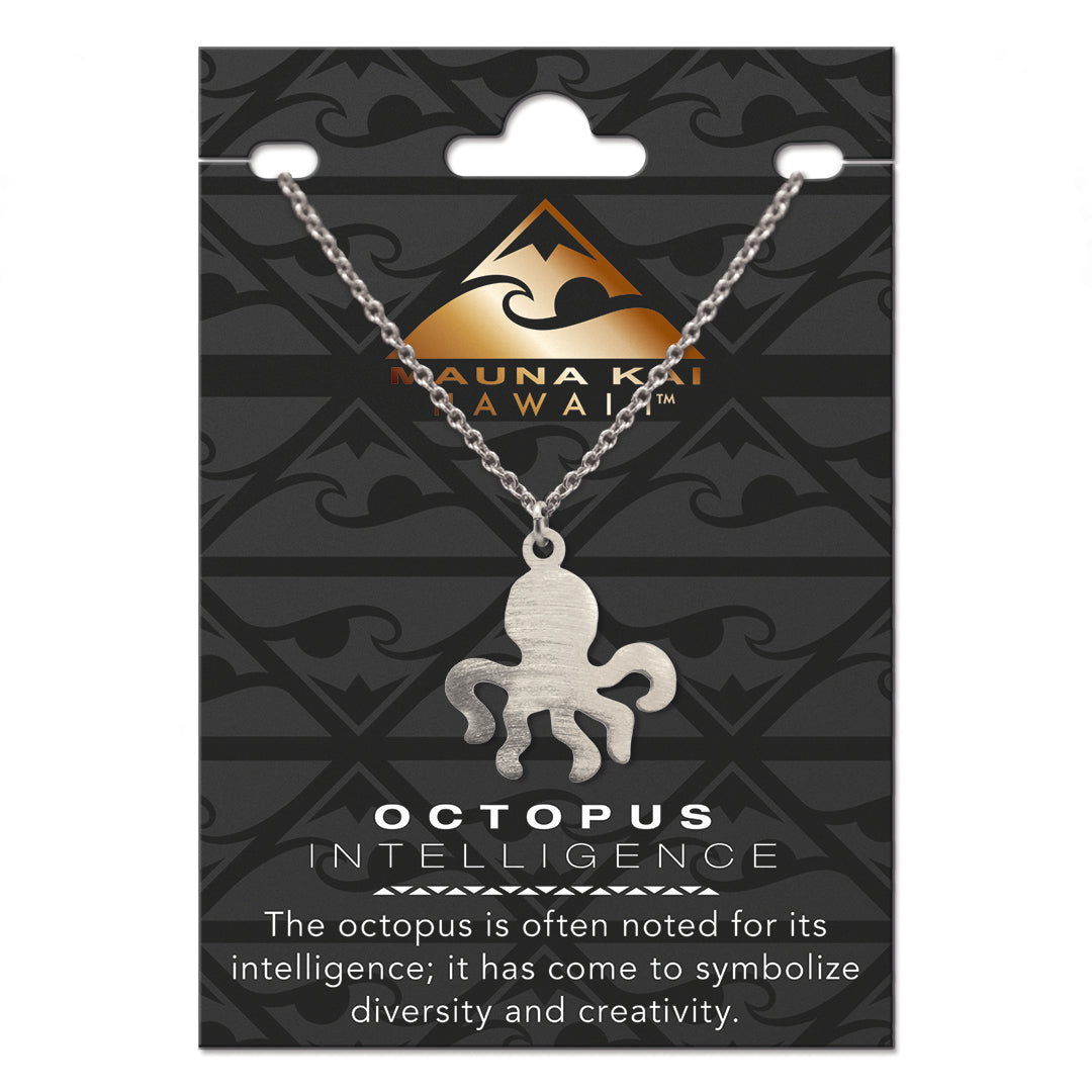 Silver Charm Necklace, Octopus