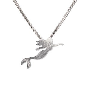 Silver Charm Necklace, Mermaid