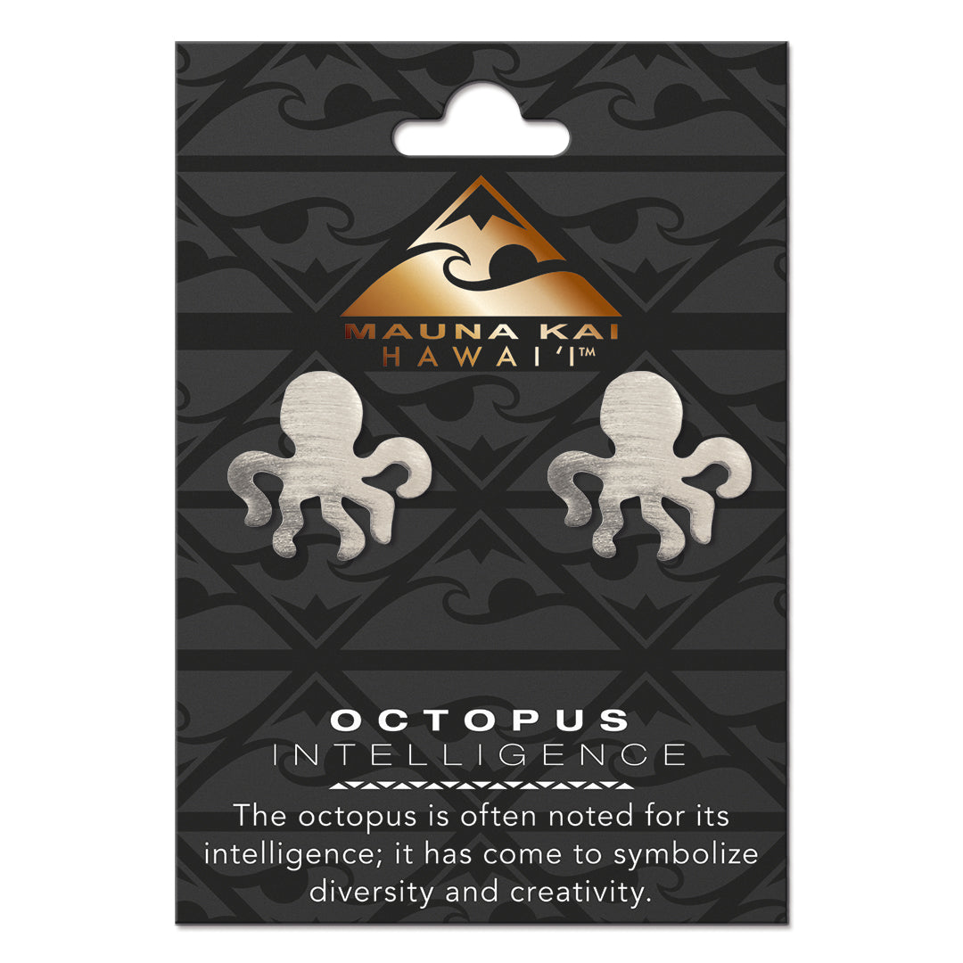 Silver Charm Earrings, Octopus