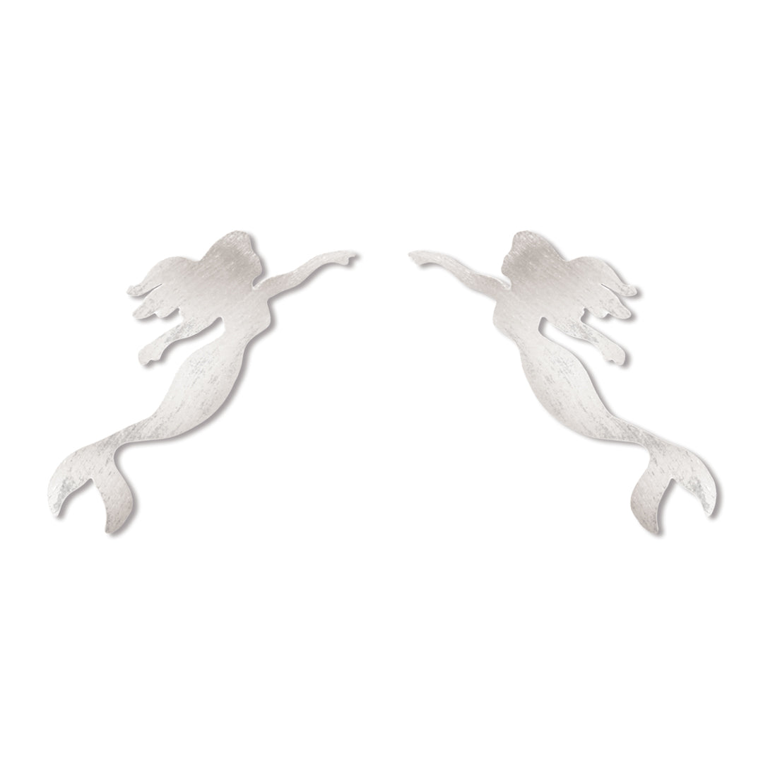 Silver Charm Earrings, Mermaid