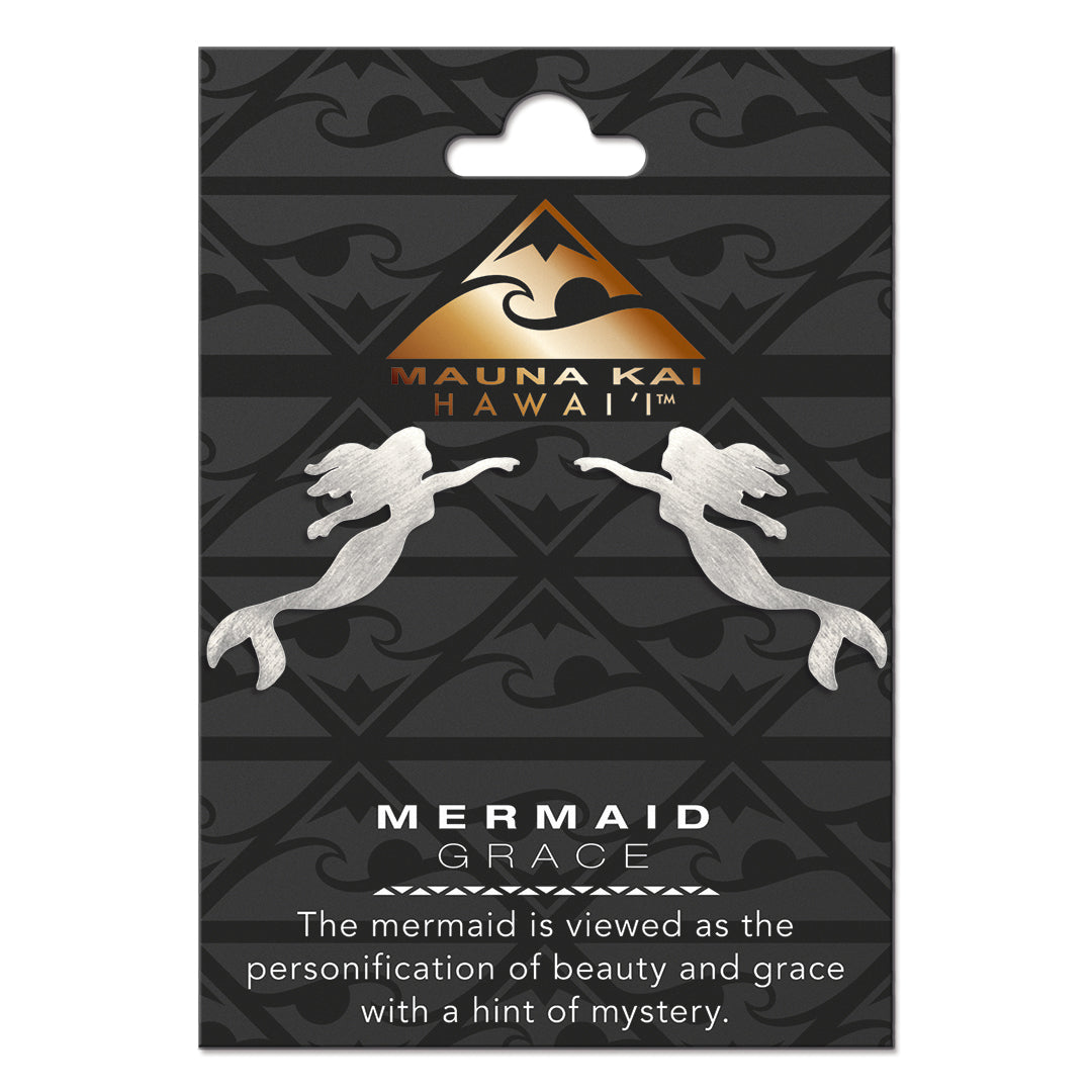 Silver Charm Earrings, Mermaid