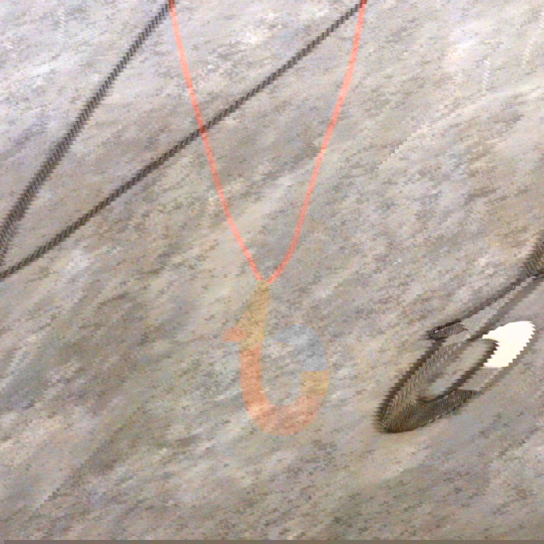 Adjustable necklace featuring a brown wood and bone hook design, showcasing a stylish and natural-inspired look ideal for any outfit.