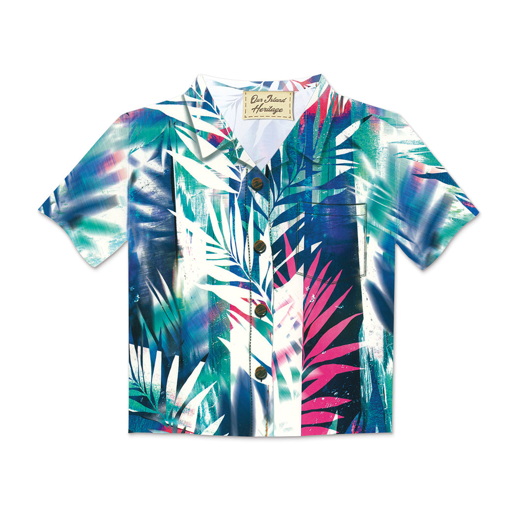 Aloha Shirt Greeting Card, Tropical Aloha, featuring vibrant island-inspired tropical designs.