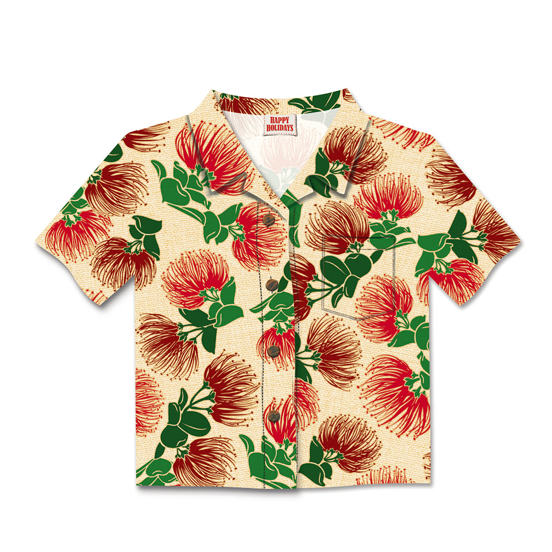 Aloha Shirt Mele Kalikimaka 8 Pack Cards, Lehua Blossom