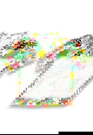 Aloha shirt-shaped Stick 'N Notes featuring the Island Hula Honeys design, showcasing vibrant illustrations of hula dancers and tropical accents.