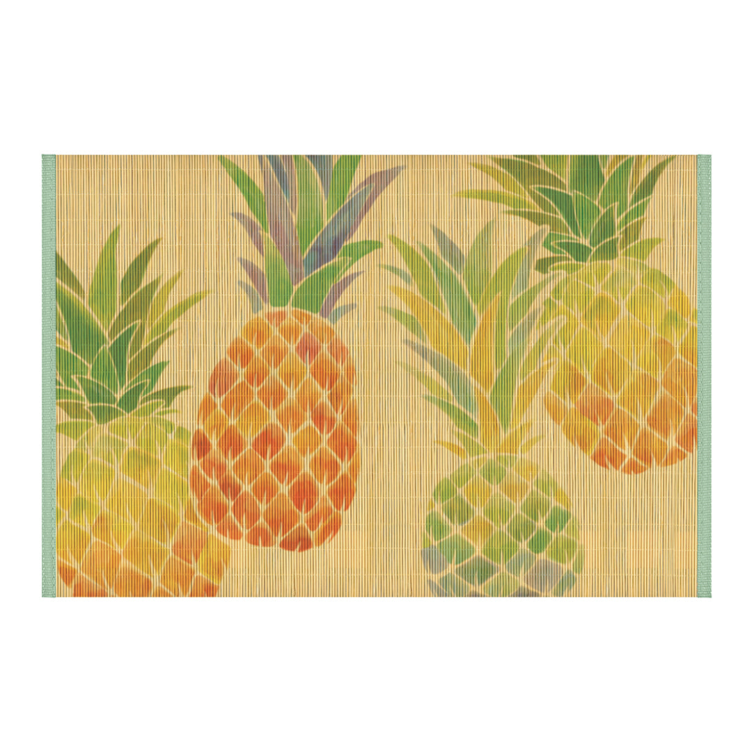 Bamboo Placemat, Watercolor Pineapple