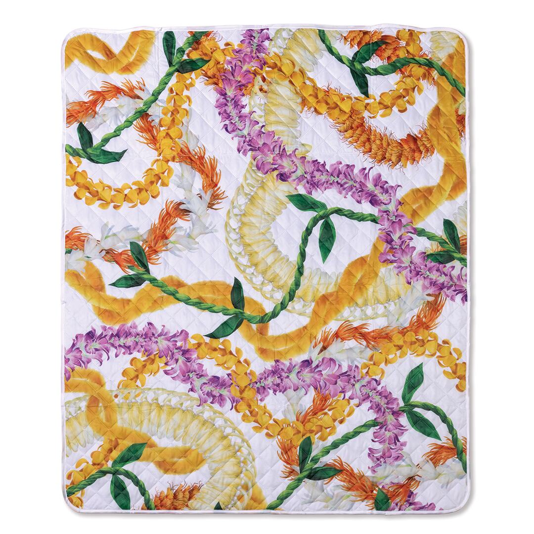 Beach Mat with Zipper Pouch, Leis of Aloha