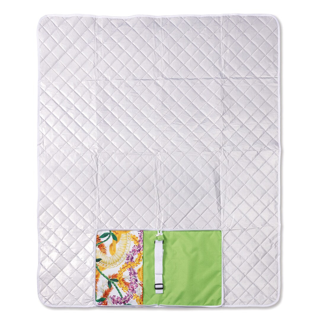 Beach Mat with Zipper Pouch, Leis of Aloha