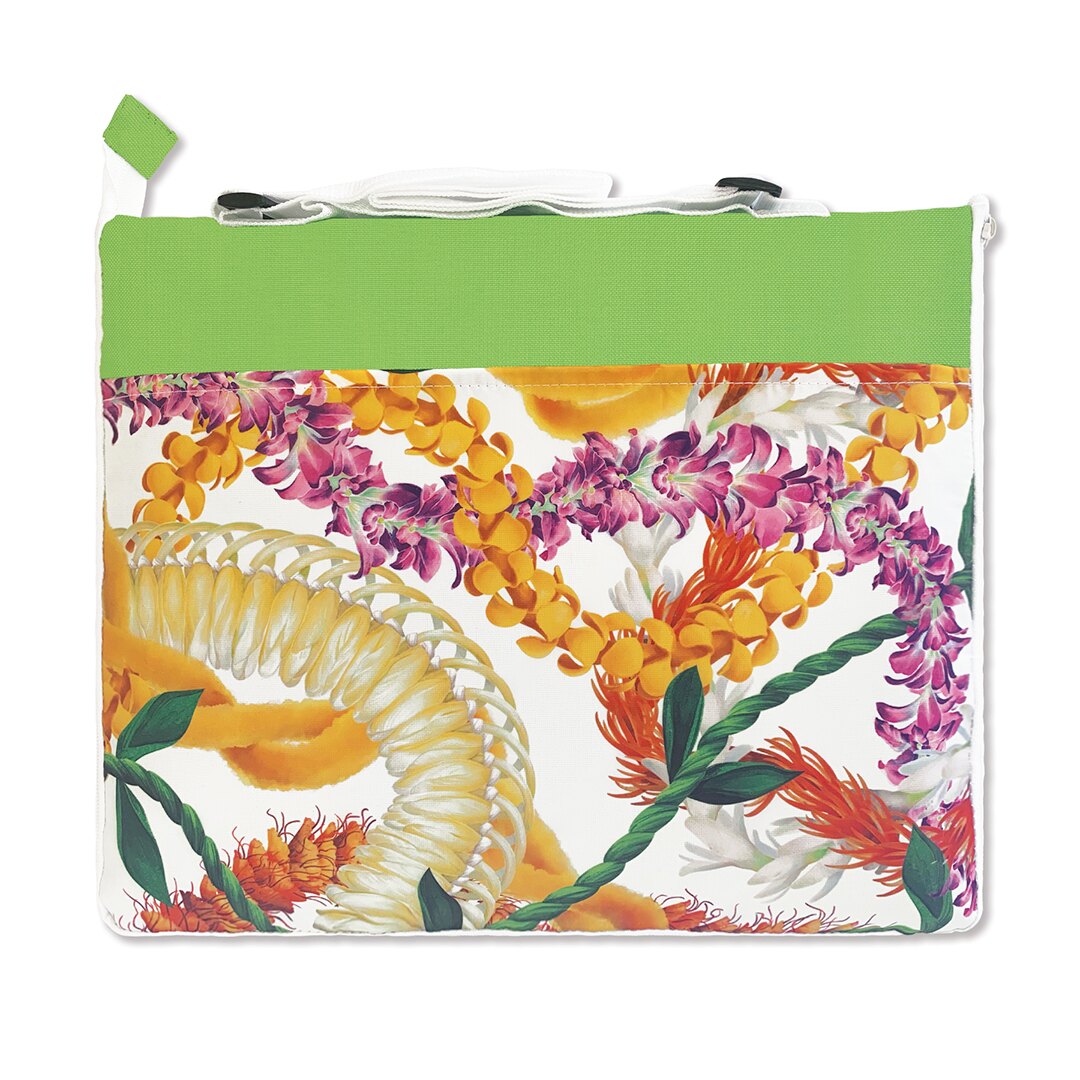Beach Mat with Zipper Pouch, Leis of Aloha